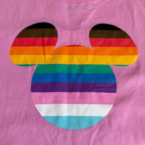 NEW Disney Pride Rainbow Mickey Pink Tee - Picture 3 of 8